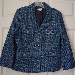 JOAN RIVERS size 14 Blue Plaid Jacket